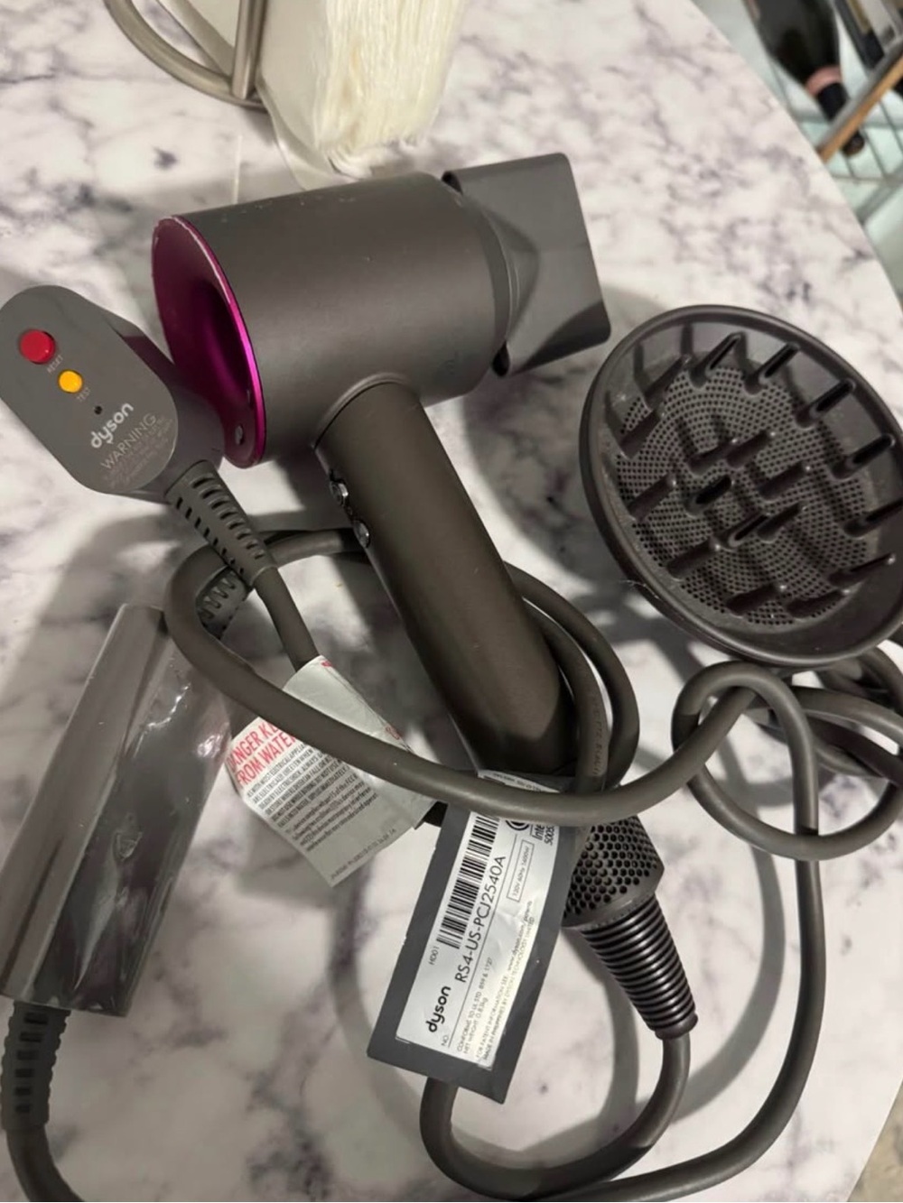 Dyson Hair Dryer - Gunmetal with Fuchsia Trim